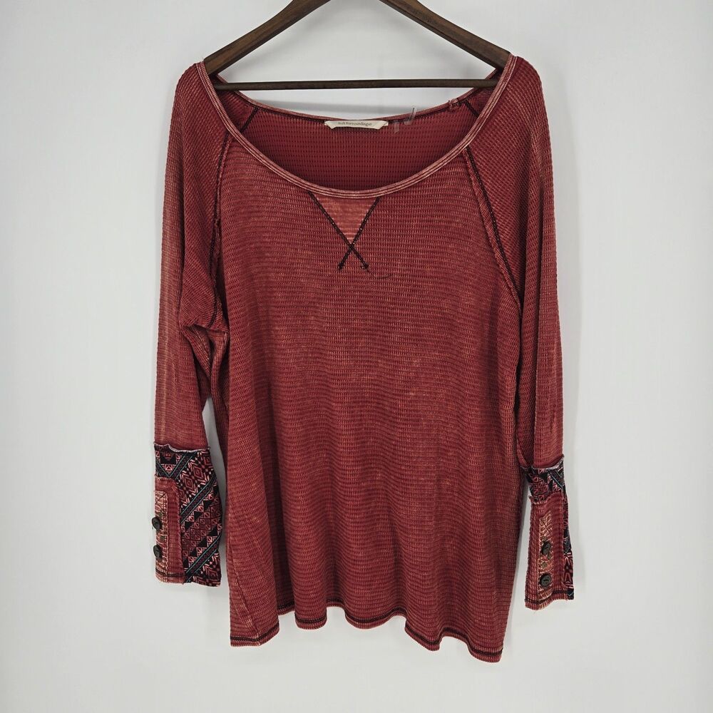 Soft Surroundings Waffle Knit Boho Thermal Large